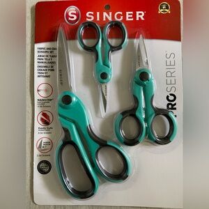 Singer proSeries 3-Piece Teal and Black Scissor Set - NWT